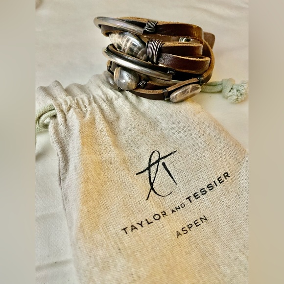 Handmade one of a kind Taylor and Tessier Sloan shredded leather bracelet. - Picture 1 of 1